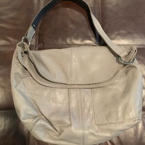 Owen Barry Grey Leather Hobo Bag